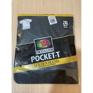 Fruit of‎ the loom pocket-T golden blend 2XL black NOS